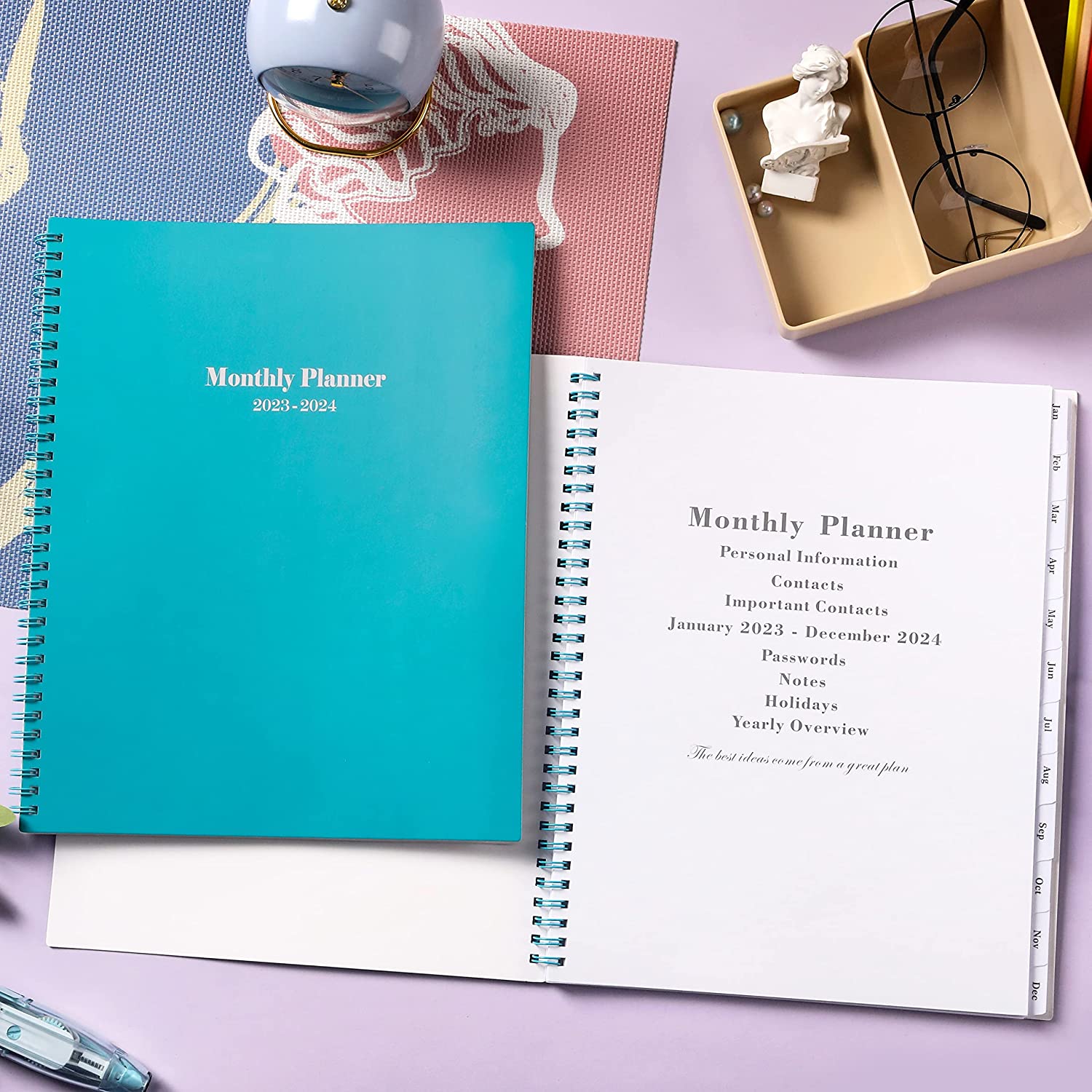 Monthly Planner 2023-2025 - Monthly Calendar 2023-2025 with Two-Side Pocket, July 2023 - June 2025, 9" x 11", Two Years Monthly Planner, Cardboard Cover, Perfect Organizer - Image 8